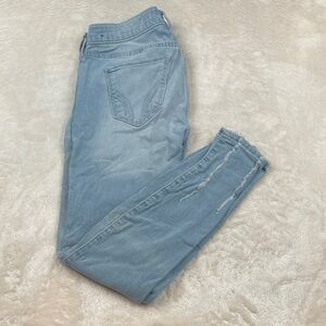 Hollister Light Blue Skinny Jeans with Faded Distress